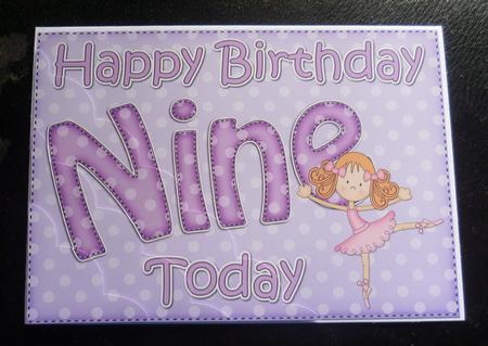 5x7 9th Birthday Girlz Betzi Ballerina Scallop Corner by Charlie Angel