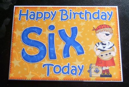 5x7 6th Birthday Boyz Joze Pirate Scallop Corner by Charlie Angel