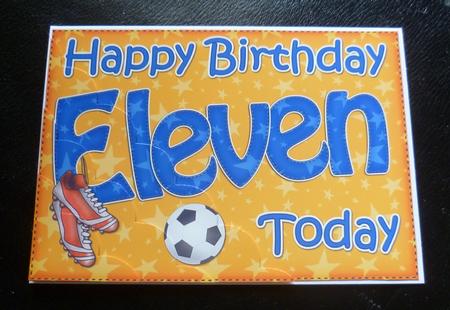 5x7 11th Birthday Football Scallop Corner by Charlie Angel