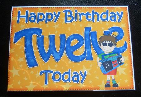 5x7 12th Birthday Boyz Jaz Scallop Corner by Charlie Angel