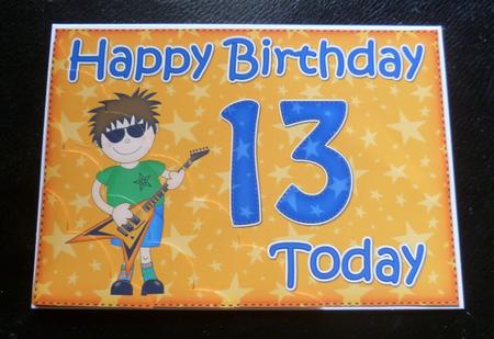 5x7 13th Birthday Boyz Jaz Scallop Corner by Charlie Angel