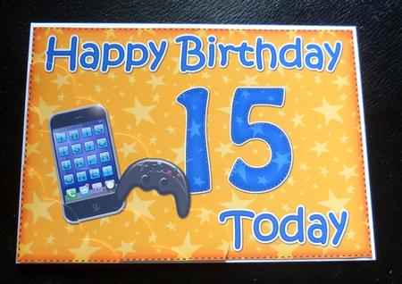 5x7 15th Birthday Gadgets & Gizmos Scallop Corner by Charlie Angel