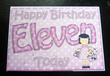 5x7 11th Birthday Girlz Suzi Scallop Corner by Charlie Angel