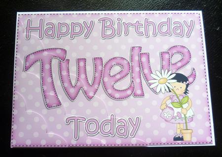 5x7 12th Birthday Girlz Suzi Scallop Corner by Charlie Angel