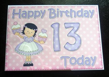 5x7 13th Birthday Girlz Suzi Scallop Corner by Charlie Angel