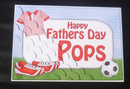 5x7 Football Fathers Day Pops Scallop Corner Stacker by Charlie Angel