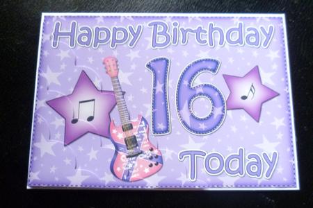 5x7 16th Birthday Guitar Scallop Corner by Charlie Angel