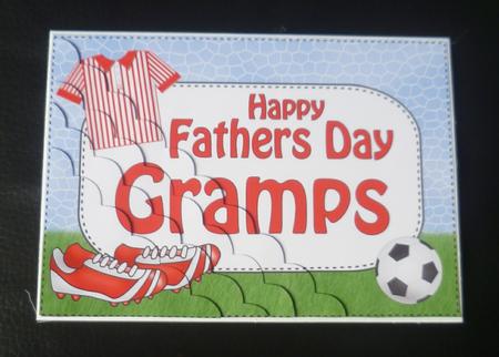 5x7 Football Fathers Day Gramps Scallop Corner Stacker by Charlie Angel