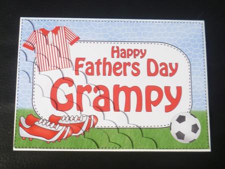 5x7 Football Fathers Day Grampy Scallop Corner Stacker by Charlie Angel