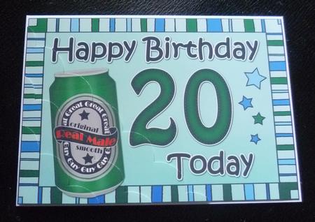 5x7 20th Birthday Beer Scallop Corner by Charlie Angel