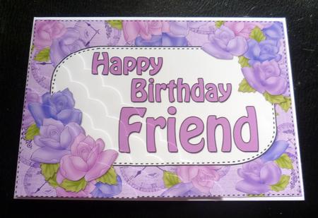 5x7 Time for Roses Birthday Friend Scallop Corner Stacker by Charlie Angel