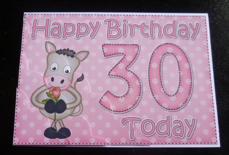 5x7 30th Birthday Gigi Horse Scallop Corner by Charlie Angel