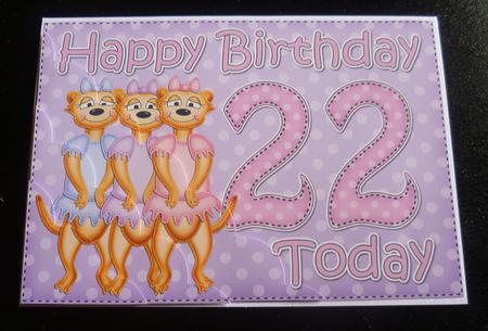 5x7 22nd Birthday Meerkats Scallop Corner by Charlie Angel