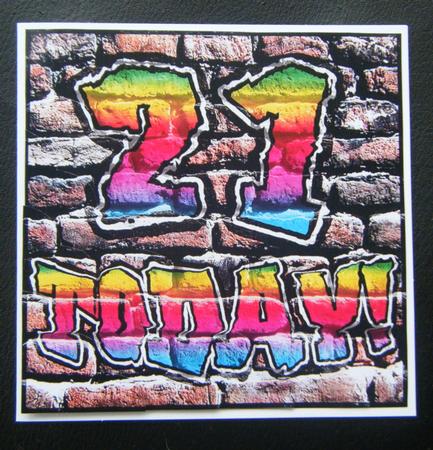 Graffiti 21 Today! Scallop Corner Side Stacker Topper by Charlie Angel