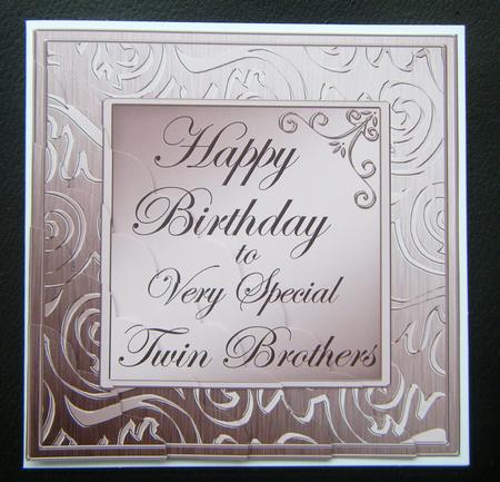 Twin Brothers Birthday Scallop Corner Side Stacker Topper by Charlie Angel