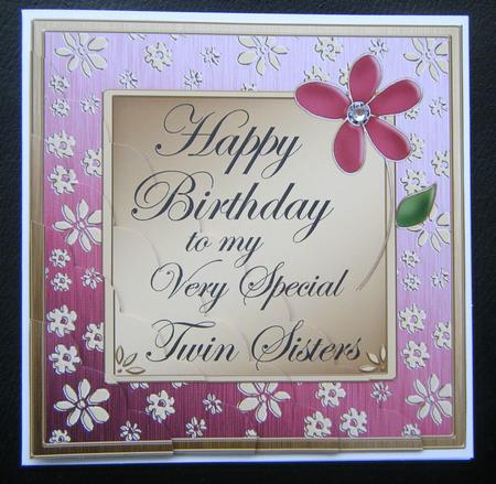 To My Twin Sisters Birthday Scallop Corner Side Stacker by Charlie Angel