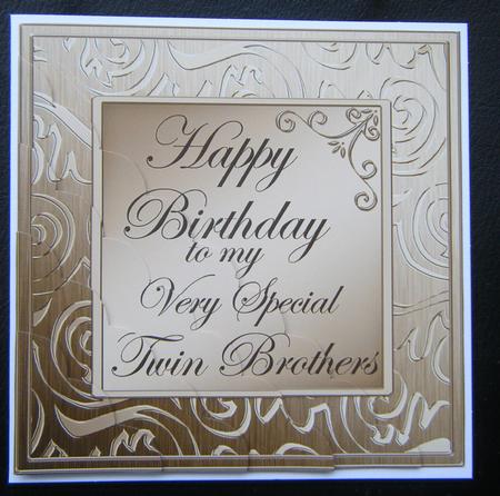 To My Twin Brothers Birthday Scallop Corner Side Stacker by Charlie Angel