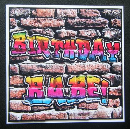 Birthday Babe!! Graffiti Scallop Corner Side Stacker Topper by Charlie Angel