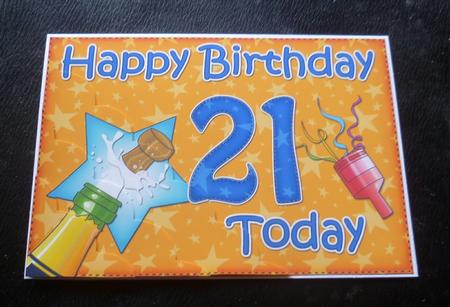 5x7 21st Birthday Champagne Scallop Corner by Charlie Angel