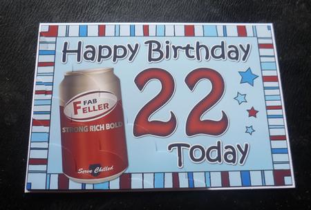 5x7 22nd Birthday Beer Scallop Corner by Charlie Angel