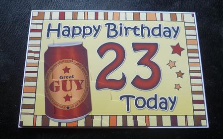 5x7 23rd Birthday Beer Scallop Corner by Charlie Angel