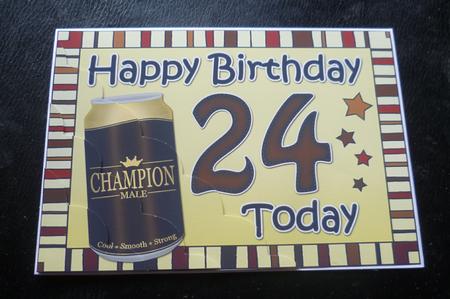 5x7 24th Birthday Beer Scallop Corner by Charlie Angel