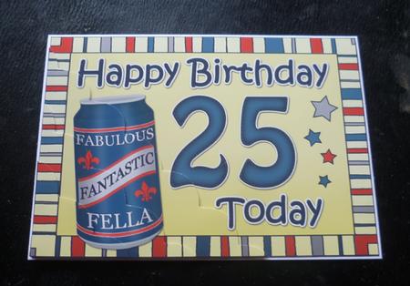 5x7 25th Birthday Beer Scallop Corner by Charlie Angel