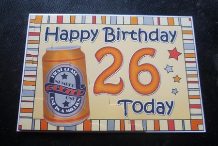 5x7 26th Birthday Beer Scallop Corner by Charlie Angel