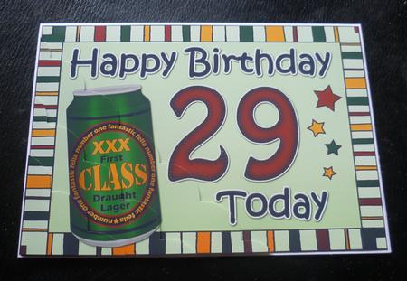 5x7 29th Birthday Beer Scallop Corner by Charlie Angel