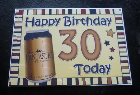 5x7 30th Birthday Beer Scallop Corner by Charlie Angel