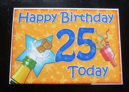 5x7 25th Birthday Champagne Scallop Corner by Charlie Angel