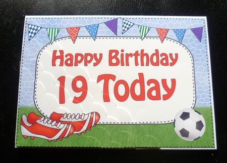 5x7 19th Birthday Football Scallop Corner by Charlie Angel