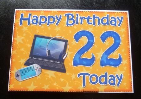 5x7 22nd Birthday Gadgets N Gizmos Scallop Corner by Charlie Angel