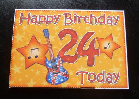 5x7 24th Birthday Guitars Scallop Corner by Charlie Angel