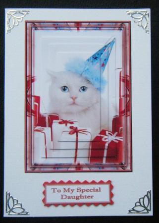 Christmas Cat in Blue Hat by Charlie Angel
