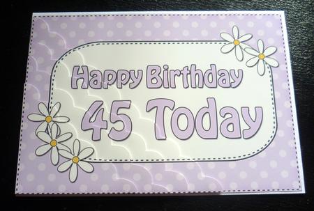 5x7 45th Birthday Daisies Scallop Corner by Charlie Angel
