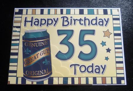 5x7 35th Birthday Beer Scallop Corner by Charlie Angel