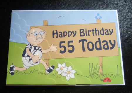 5x7 55th Birthday Rugby Bert Scallop Corner by Charlie Angel