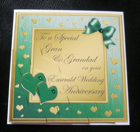 Gran & Grandad Emerald Wedding Anniversary Wavy Corner by Charlie Angel