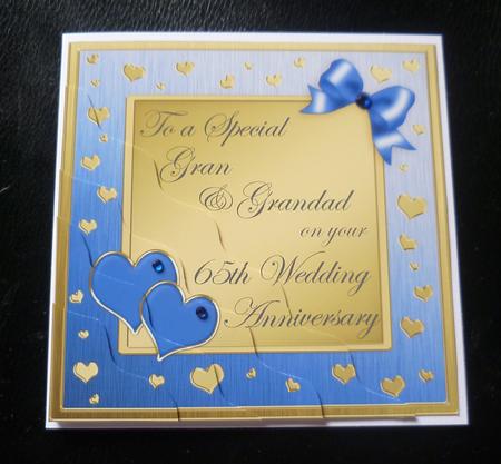 Gran & Grandad 65th Wedding Anniversary Wavy Corner by Charlie Angel