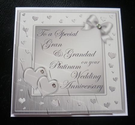 Gran & Grandad Platinum Wedding Anniversary Wavy Corner by Charlie Angel