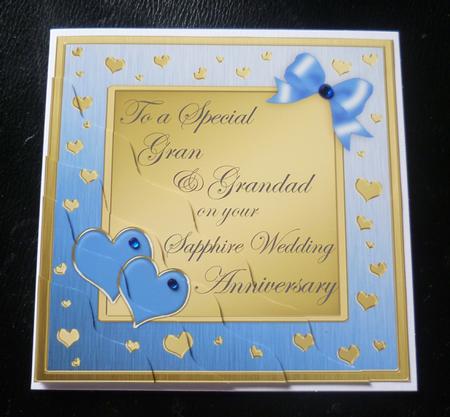 Gran & Grandad Sapphire Wedding Anniversary Wavy Corner by Charlie Angel