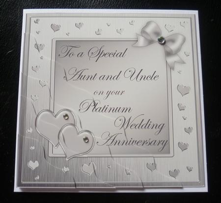Aunt & Uncle Platinum Wedding Anniversary Wavy Corner by Charlie Angel
