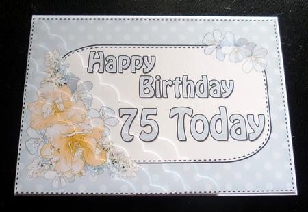 5x7 75th Birthday Bouquet Scallop Corner by Charlie Angel