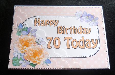 5x7 70th Birthday Bouquet Scallop Corner by Charlie Angel