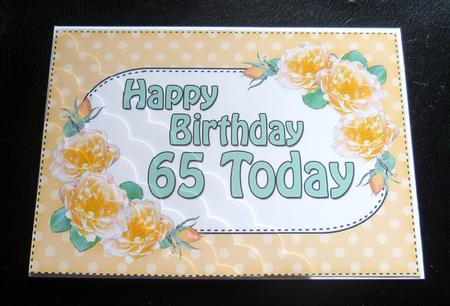 5x7 65th Birthday Roses Scallop Corner by Charlie Angel