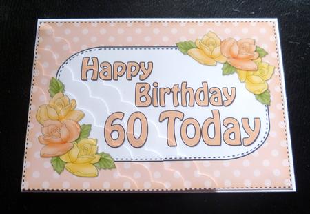 5x7 60th Birthday Roses Scallop Corner by Charlie Angel
