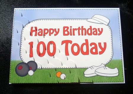 5x7 100th Birthday Bowls Scallop Corner by Charlie Angel