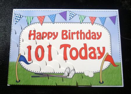 5x7 101st Birthday Golf Scallop Corner by Charlie Angel