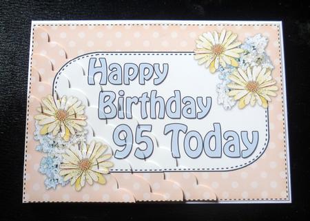 5x7 95th Birthday Daisies Scallop Corner by Charlie Angel